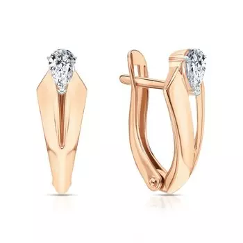 Золотые серьги с фианитами