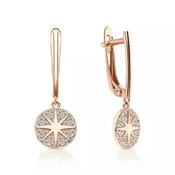 Золотые серьги с фианитами