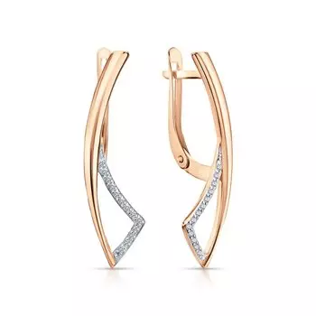 Золотые серьги с фианитами