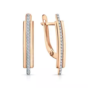 Золотые серьги с фианитами