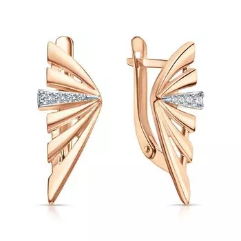 Золотые серьги с фианитами