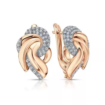 Золотые серьги с фианитами