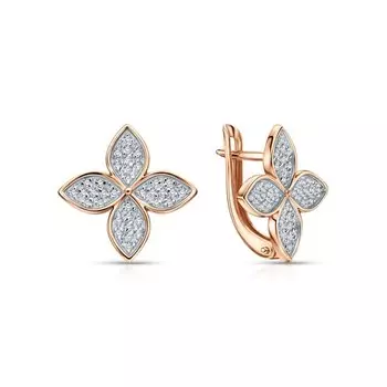 Золотые серьги с фианитами