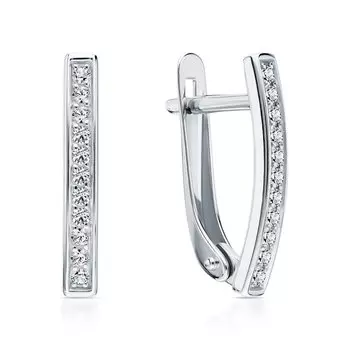 Золотые серьги с фианитами