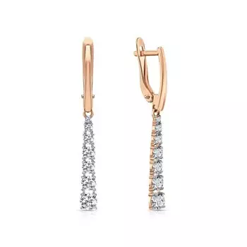 Золотые серьги с фианитами