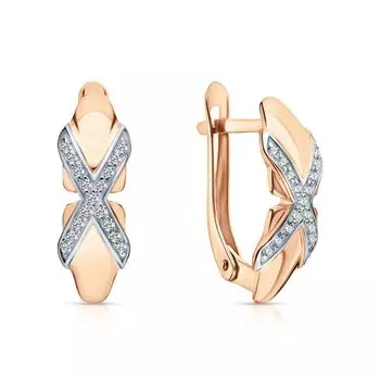 Золотые серьги с фианитами