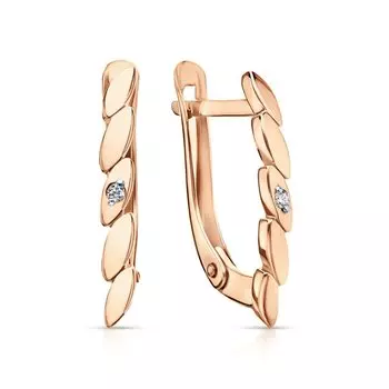 Золотые серьги с фианитами