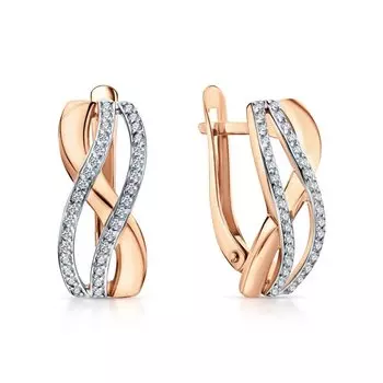 Золотые серьги с фианитами