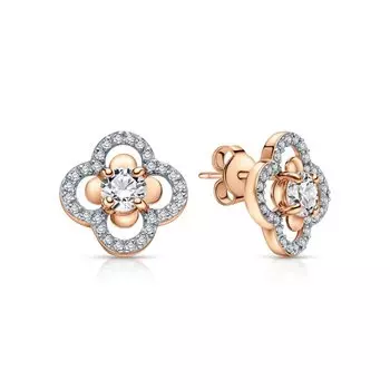 Золотые серьги с фианитами