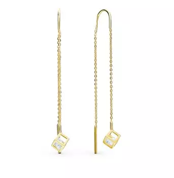 Золотые серьги с фианитами