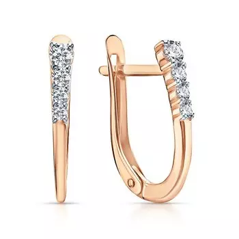 Золотые серьги с фианитами