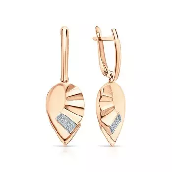 Золотые серьги с фианитами