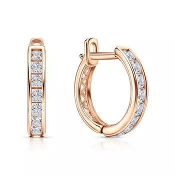 Золотые серьги с фианитами