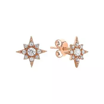 Золотые серьги с фианитами