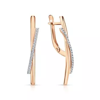 Золотые серьги с фианитами