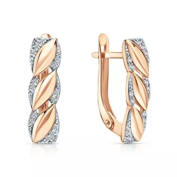 Золотые серьги с фианитами