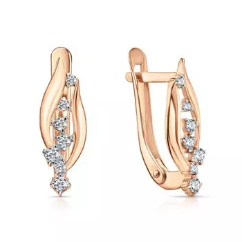 Золотые серьги с фианитами