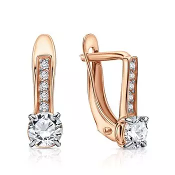 Золотые серьги с фианитами