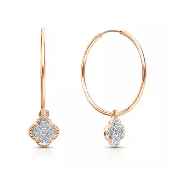 Золотые серьги с фианитами