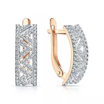 Золотые серьги с фианитами