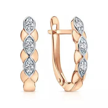 Золотые серьги с фианитами