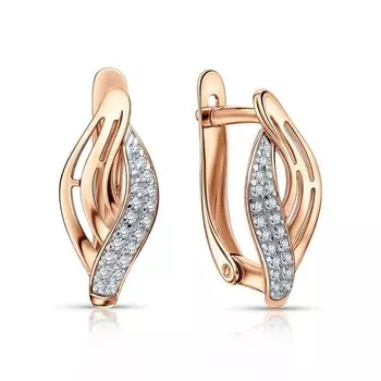 Золотые серьги с фианитами