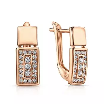 Золотые серьги с фианитами