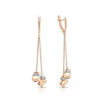 Золотые серьги с фианитами