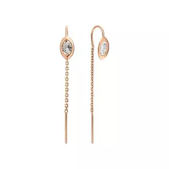 Золотые серьги с фианитами