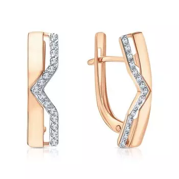 Золотые серьги с фианитами