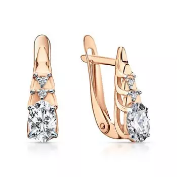 Золотые серьги с фианитами