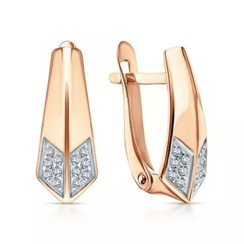 Золотые серьги с фианитами