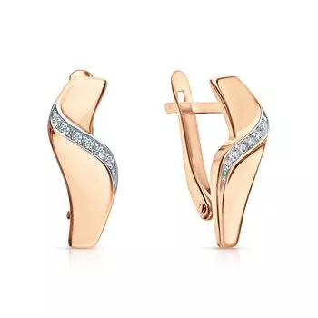 Золотые серьги с фианитами