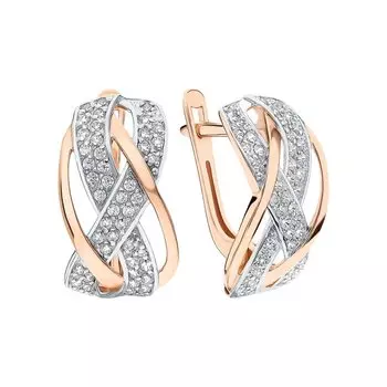 Золотые серьги с фианитами