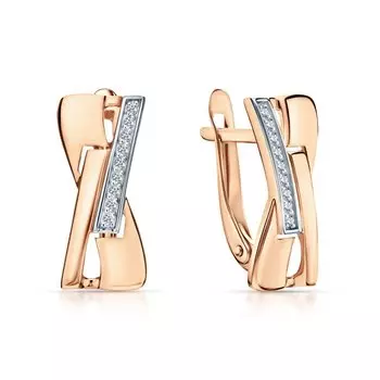 Золотые серьги с фианитами