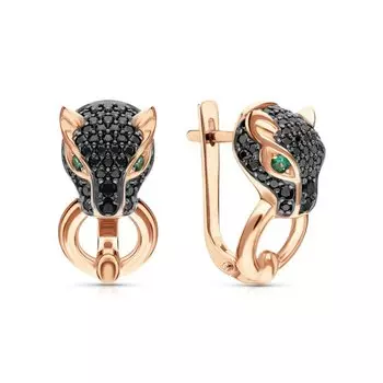 Золотые серьги с фианитами