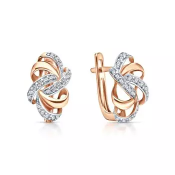 Золотые серьги с фианитами