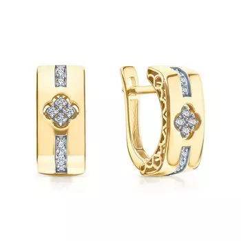 Золотые серьги с фианитами