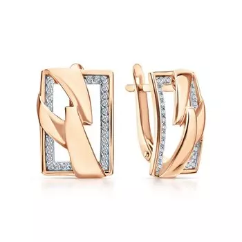 Золотые серьги с фианитами