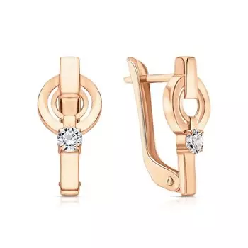 Золотые серьги с фианитами