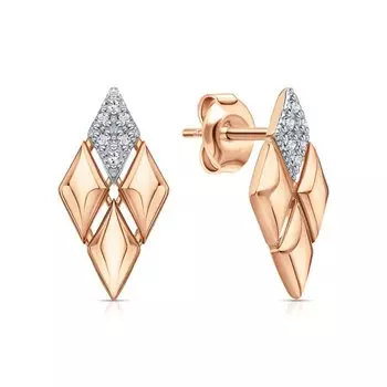 Золотые серьги с фианитами