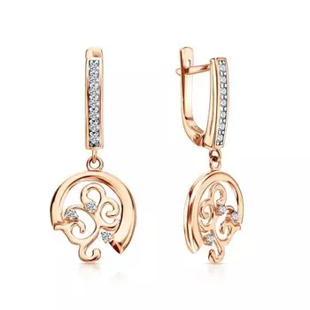 Золотые серьги с фианитами