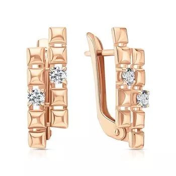 Золотые серьги с фианитами