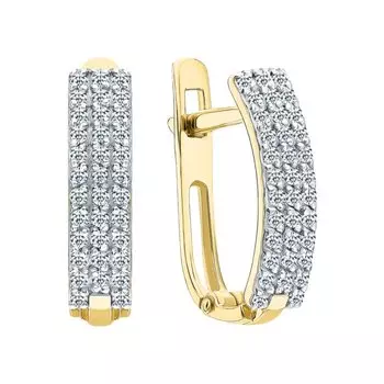 Золотые серьги с фианитами