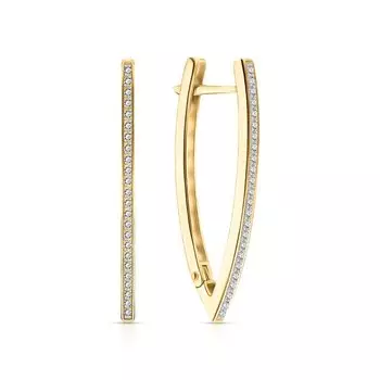 Золотые серьги с фианитами