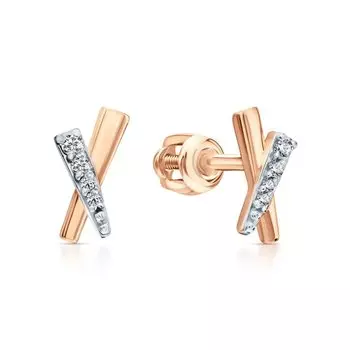 Золотые серьги с фианитами