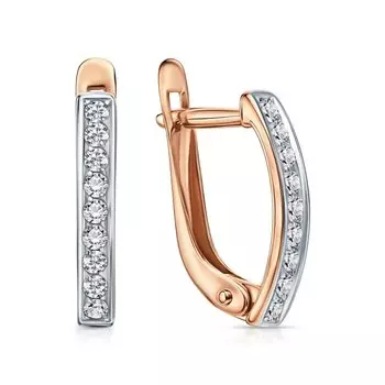 Золотые серьги с фианитами