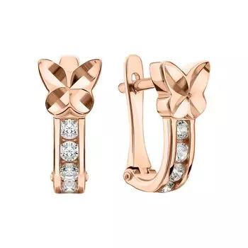 Золотые серьги с фианитами