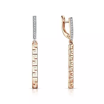 Золотые серьги с фианитами