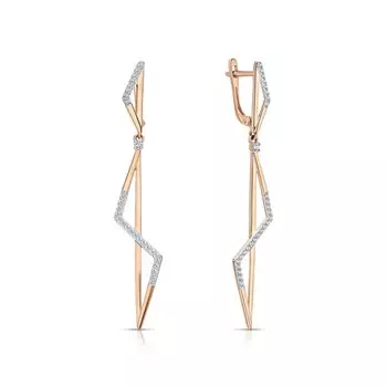 Золотые серьги с фианитами